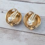 Vintage Clip On Earrings Extra Large Chunky Statement Gold Tone Photo 7