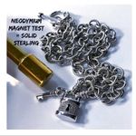 DIAMOND ENCRUSTED LOCK & KEY SOLID STERLING 925 HEAVY 18" QUALITY LINK NECKLACE Silver Photo 11