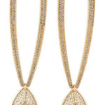 House of Harlow 1960 Mesa Door Knocker Earrings in Gold and Crystal NWT Photo 0