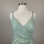 Eliza J Women's Formal Dress Size 16 Green Sequined Backless Long Evening Gown Photo 6