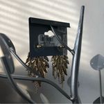 EXPRESS New Statement Earrings Chain Turquoise Rhinestone Gift Pierced Ears Photo 2