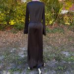 For Love & Lemons X Jaime King La Lydia Black Satin High Slit Wrap Dress Size S Photo 5