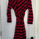 Eloquii  Navy Blue and Red Stripe Asymmetrical Knit Dress Plus Sz 18 Photo 4