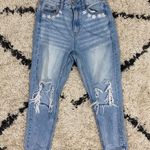 American Eagle Floral Embroidered Mom Jeans Photo 1