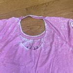 Chaser Distressed pink white ombre short sleeve t-shirt top black glitter Sz M Photo 5