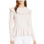 Ted Baker Elsahi Yoke Detail Peplum Sweater In Nude Pink Size 2 Small 6 Feminine Photo 1