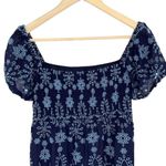 Sail To Sable STS Sail to Sable Womens Eyelet Short Sleeve Mini Smocked Dress Blue Size Small Photo 3