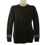 Paco Rabanne Black Merino Wool Cashmere Studded Cuff Pullover Sweater Photo 9