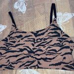 All Fenix High End Sports Bra Size Medium Animal Print Tiger Tan and Black Photo 0