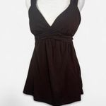 Vintage Y2K Women's Swim Top Brown Babydoll Empire Waist Waterproof Tie Back Brown Photo 0