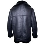 ZARA  Black Faux Leather Faux Fur Collar Shearling Belted Moto Motorcyle Jacket Photo 7