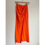 Micas Neon Orange Knot Side Slit Ribbed Knit Skirt S NWT Photo 1
