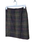 Vintage Harold's Wool Plaid Wrap Skirt Size 12 Brown‎ Green Red Blue Academia Brown Photo 1