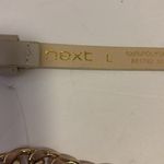 Next  BRAND GOLD CHAIN AND BONE COLOR LEATHER BELT SIZE LARGE 49” LONG Photo 5