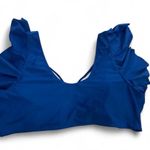Blue Ruffled Bikini Top Size 4X Photo 1