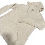 LL Bean Ivory Midweight Cotton Slub Kangaroo Pocket Hoodie Sweater Size‎ SMALL Photo 1