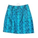 Tiger Mist Faux Snakeskin Mini Skirt Size XS NEW Blue Snake Photo 1