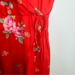 Altar'd State NWT Altar’d State Red Floral Faux Wrap Midi Dress Photo 7