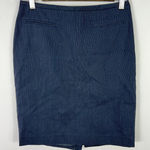 Ann Taylor  Pinstripe Pencil Skirt 4P Blue Office Parisian Chic Quiet Luxury Photo 0