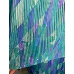 dress blouson floral vintage 1980s micro pleat top purple aqua Size M Photo 3