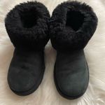 UGG  CLASSIC MINI FLUFF BLACK SUEDE SHEEPSKIN CUFF BOOTS  Photo 6