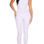 Naked Wardrobe NWOT Naked Wardrobe Jumpsuit Sleeveless Ribbed Lilac Size L Minimalist Bodycon Photo 0