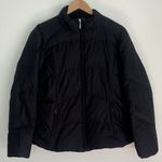 Eddie Bauer Jacket Women's Large Premium Goose Down Black Quilted Full Zip Photo 0
