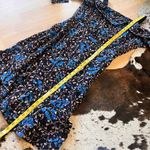 SALONI Silk Floral Ruffled Dress Off the Shoulder Size 8 Blue Photo 4