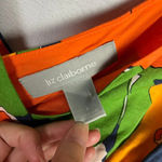 Liz Claiborne Floral Sleeveless Sundress Orange Green White Size 4 Modest Midi Photo 2