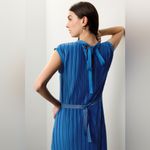 Atlein Navy Plisse Midi Dress Blue Size M Photo 1