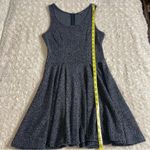 EXPRESS Fitted Circle Skirt Dress Knit Texture Black Grey Small S Photo 9