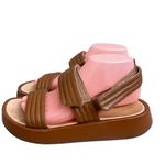 Madewell The Emmalee Sandal Brown Leather Platform Quilted Strappy Size 9 Photo 1