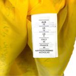 Nicholas Yellow Floral Print Ruched Tie Front Midi Dress Puff Sleeve sz 8 Boho Photo 8