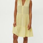 Michael Stars Daisy Gauze Dress Lemon- lime shade- flaw - snag on bodice Photo 1