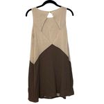 Alice + Olivia  Beige Brown Silk Tank Mini Dress Size Small Photo 2