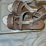 Buckle  Women's Metallic Wedge Sandals Size 11 with sequin details Photo 2