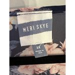 Meri Skye Women Tops Kimono 2X Blue Floral Polyester Open Front Photo 2