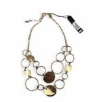 Lane Bryant  Goldtone Necklace Organic Circles Double Strand Fashion Jewelry Photo 3