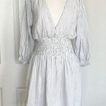 Cleobella  Sadie Striped Mini Dress Ivory Photo 3