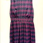 Modcloth Navy & Pink Diamond Semi Sheer Chiffon Overlay Sleeveless Dress Fervour Photo 2