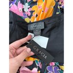 Gracia  Midi Pleated Dress Size Small Floral Spaghetti Strap Square Neck NEW Photo 4