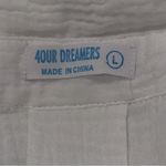 4our Dreamers Womens Size L White Crinkle Gauzy Cotton Lobster Embroidered Tunic Size L Photo 4