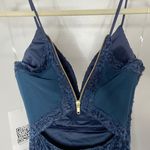 Emerald Sundae New Lace Mesh Dress Racerback Bodycon Mini Navy Blue Photo 12