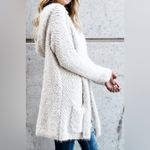 Hippie Rose  Cream Long Sleeve Hooded Open Front Cardigan Women’s Size Large Photo 1