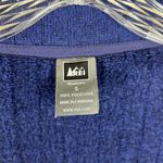 REI Womens Fleece Jacket Size Small Full Zip Snap Mock High Collar Blue Sweater Photo 2