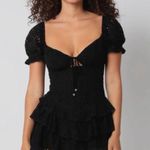 Black Boho Pink Penelope Sage Lace Mini Dress Size M Photo 0