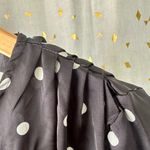 Maris Stella Silk Polka Dot Scoop Neck Long Cuff Sleeves Prairie Blouse Top L Black Size L Photo 2