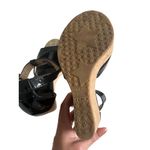 Jimmy Choo Black Patent Leather Cork Wedges Sandals Size 36.5 Photo 15