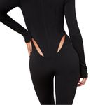 LaQuan Smith NWOT Turtleneck Jumpsuit With Cut Out Hip Detail Black Size Large Photo 6