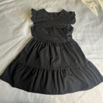 SheIn  Women Petite XS Black Flutter Sleeve Tiered Ruffle Mini Dress with Zipper Photo 0